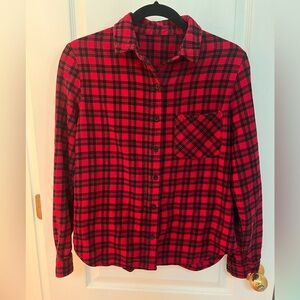 Forever 21 Red and Black Plaid Flannel Shirt